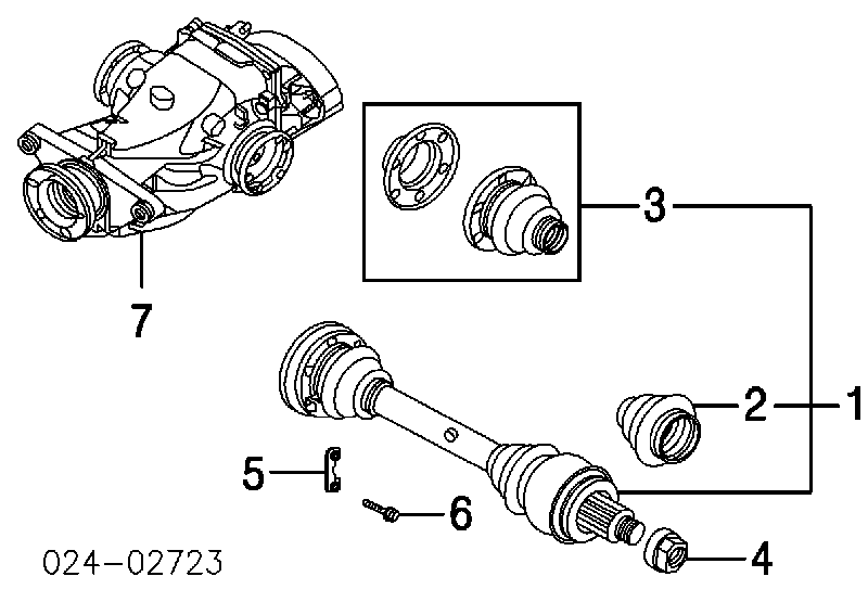 33217527325 BMW fuelle, árbol de transmisión delantero exterior