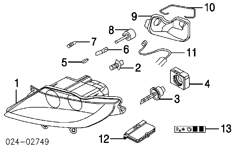 67168372381 BMW elemento de regulación, regulación del alcance de faros