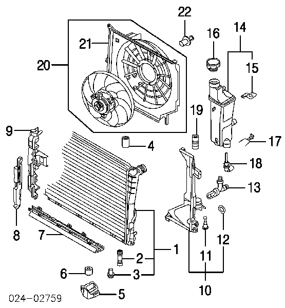 Soporte del radiador superior 17111436263 BMW