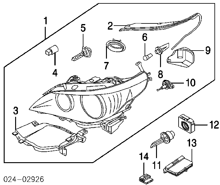 63116933240 BMW cubierta de faro derecho