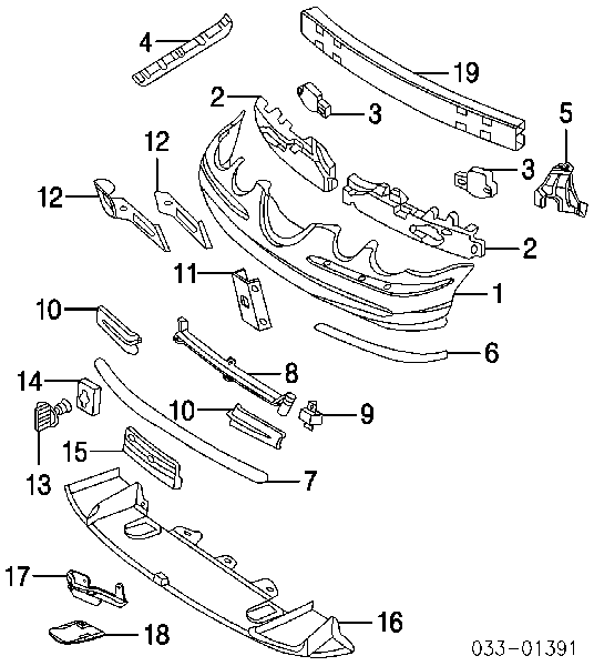 Absorbente paragolpes delantero XR87641 Jaguar