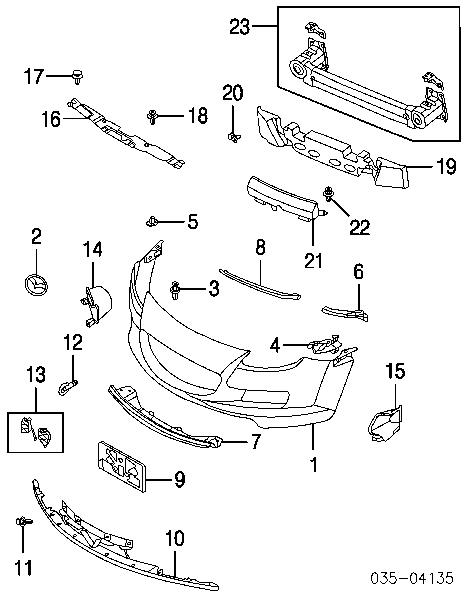  Clips de fijación de parachoques delantero para Mazda 3 BK14