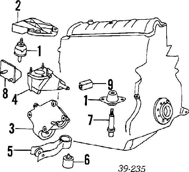  Perno del soporte de montaje del motor para Citroen ZX N2