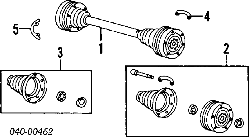 94433190300 Porsche juego de fuelles, árbol de transmisión trasero