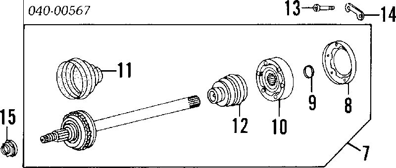 96434993800 Porsche fuelle, árbol de transmisión delantero exterior