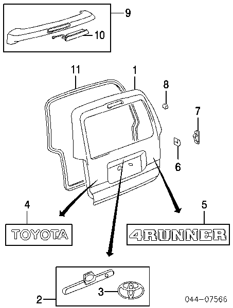  Emblema de tapa de maletero para Toyota Avensis LCM