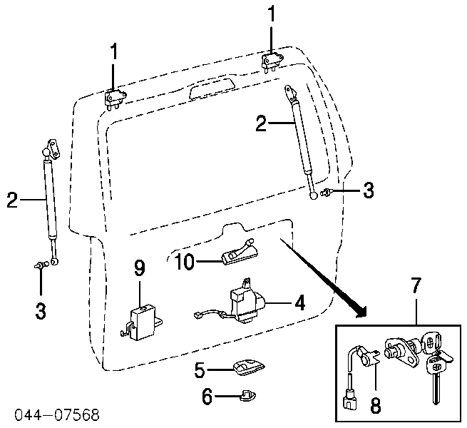 Bisagra de puerta de maletero 6881002020 Toyota