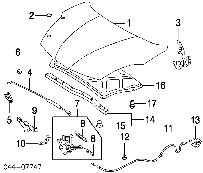  Capó del motor para Toyota Sienna L2