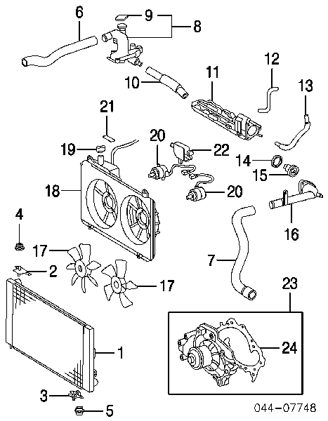  Tapa de termostato para Toyota Sienna L2