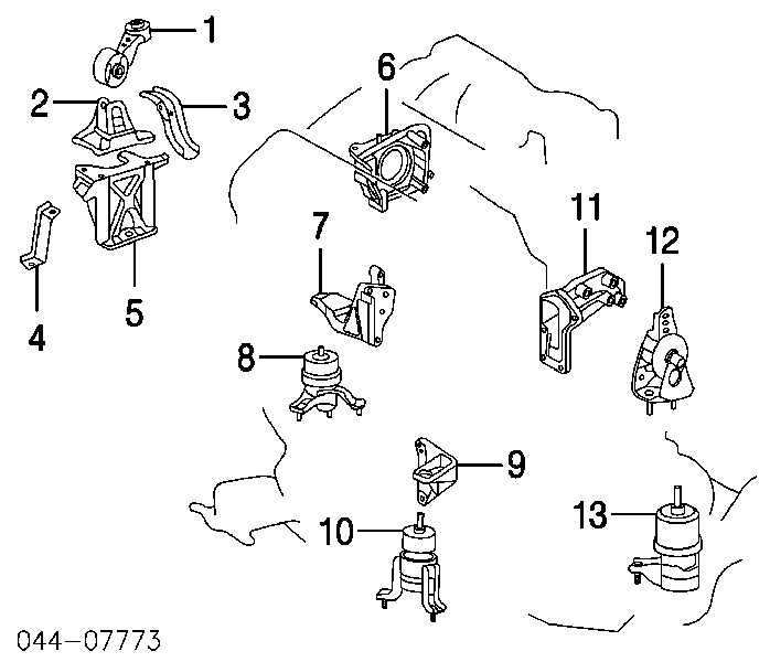 Soporte de motor derecho 123620A030 Toyota