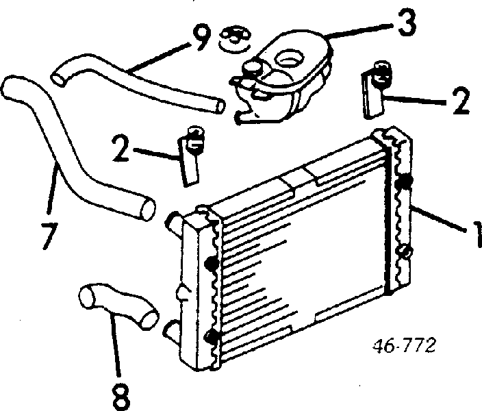  Tubería de radiador, tuberia flexible calefacción, superior para Audi 90 89, 89Q, 8A, B3