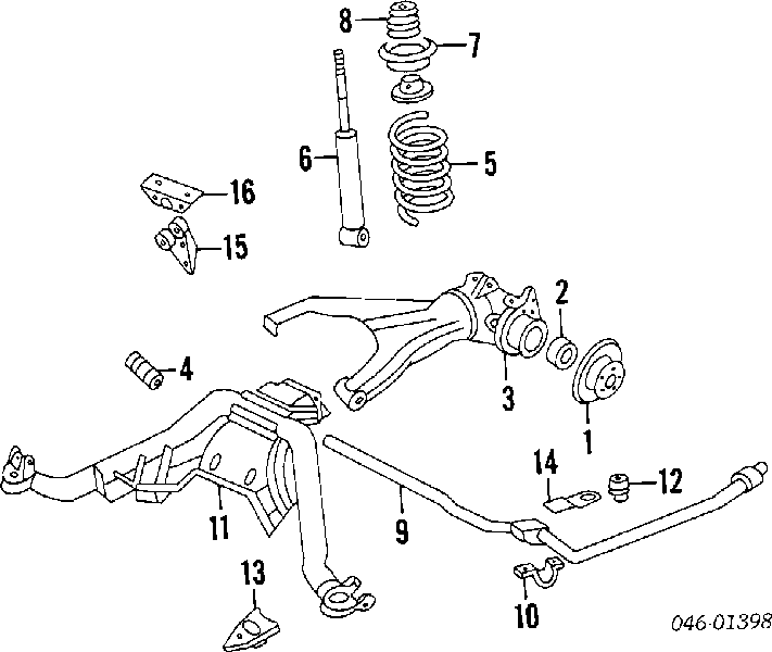  Suspensión, barra transversal trasera, exterior para Volkswagen Jetta 2 