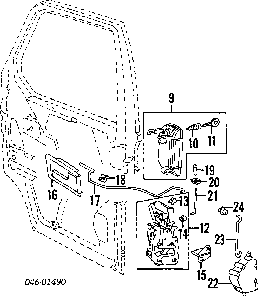  Cerradura de puerta delantera izquierda para Volkswagen Transporter 70XB, 70XC, 7DB, 7DW