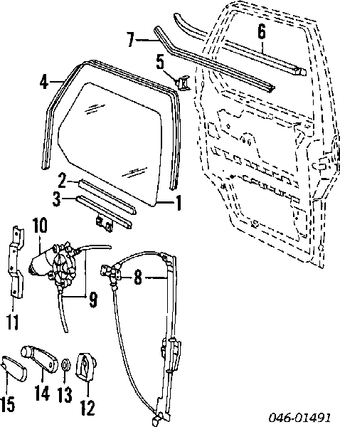  Luna de puerta delantera derecha para Volkswagen Transporter 70XB, 70XC, 7DB, 7DW