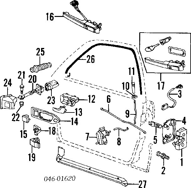 Cilindro de cerradura de puerta delantera 357837242 VAG/Seat