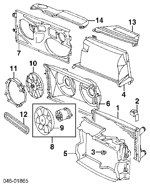 Rodete ventilador, refrigeración de motor 1H0119113D VAG