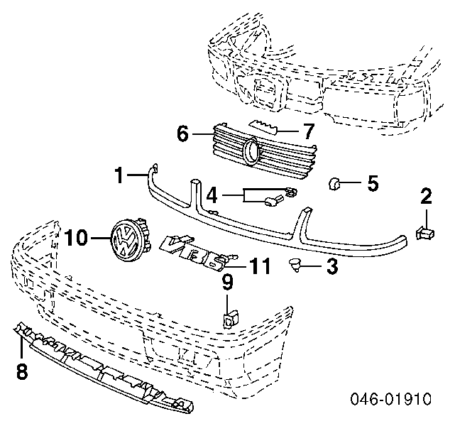 3A0853653B01C VAG panal de radiador