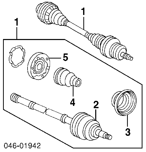 191498203C VAG fuelle, árbol de transmisión delantero exterior