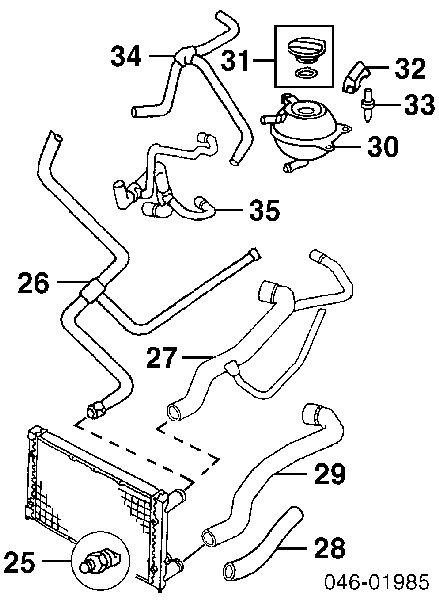 1H0121101R VAG tubería de radiador arriba