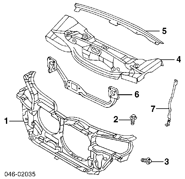  Soporte de radiador inferior (panel de montaje para foco) para Volkswagen Passat B5, 3B3