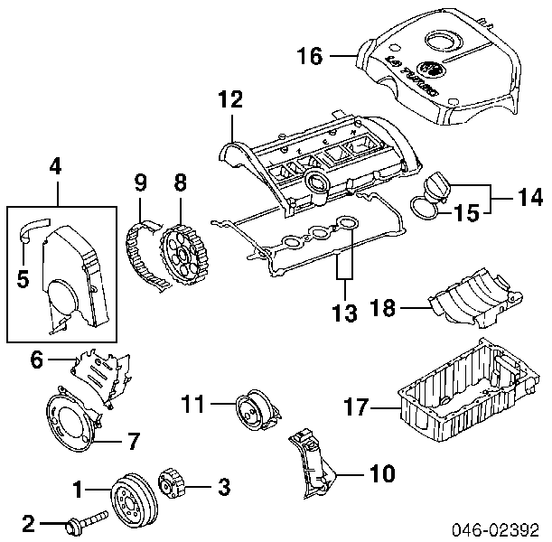 Tapa de correa de distribución inferior 06A109175B VAG/Seat