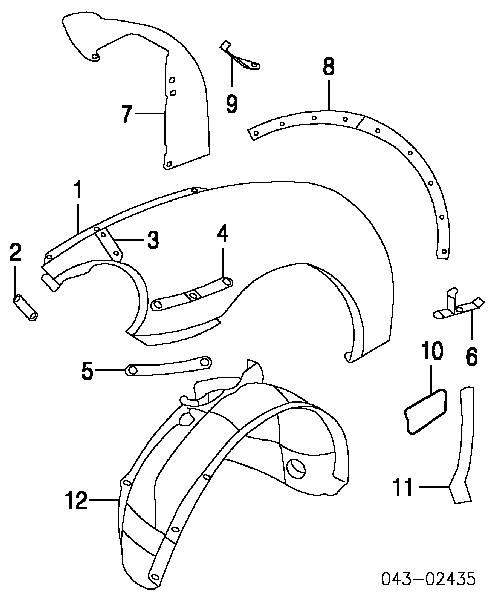 1C0821106CGRU VAG guardabarros delantero derecho