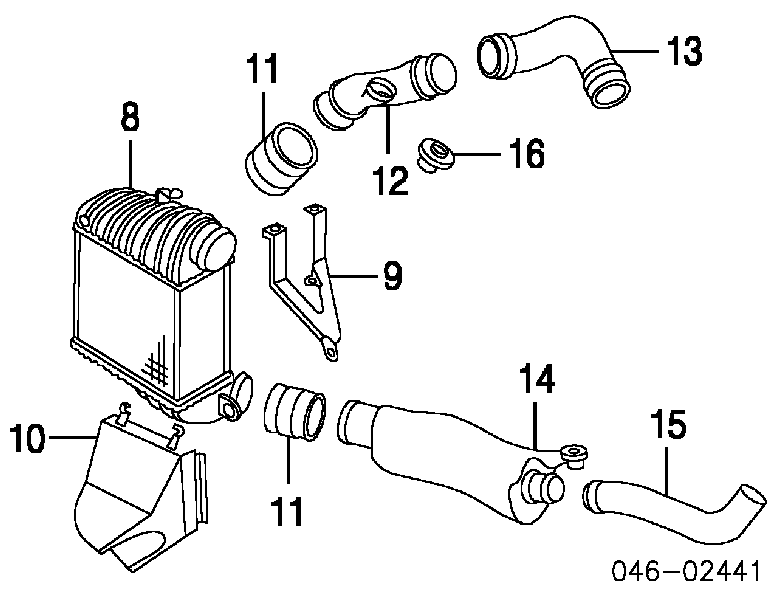 1J0145805H VAG radiador de aire de admisión