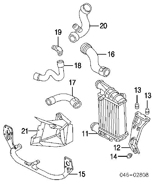  Manguera Tuberia De Radiador (gases de escape) para Audi 200 44, 44Q