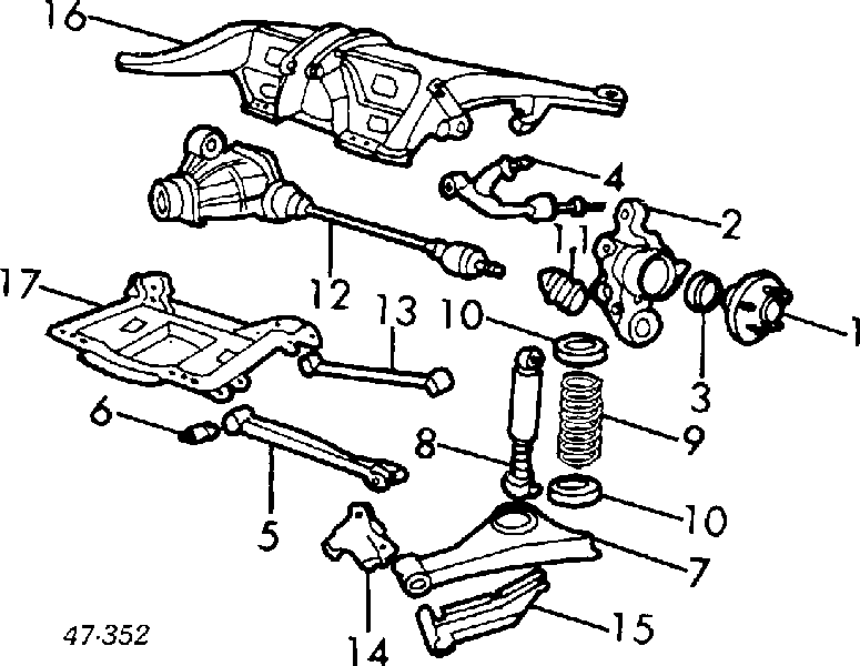  Árbol de transmisión trasero izquierdo para Volvo 760 704, 764