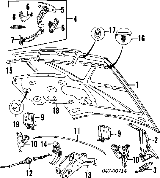 Cerradura de capó 9133209 Volvo