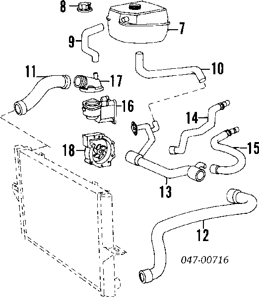 13354337 Volvo tubería de radiador arriba