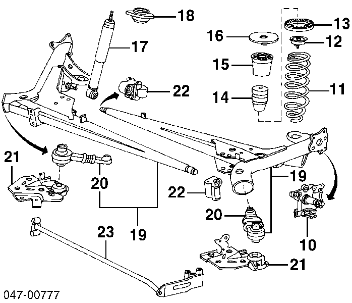 3530202 Volvo suspensión, barra transversal trasera, interior