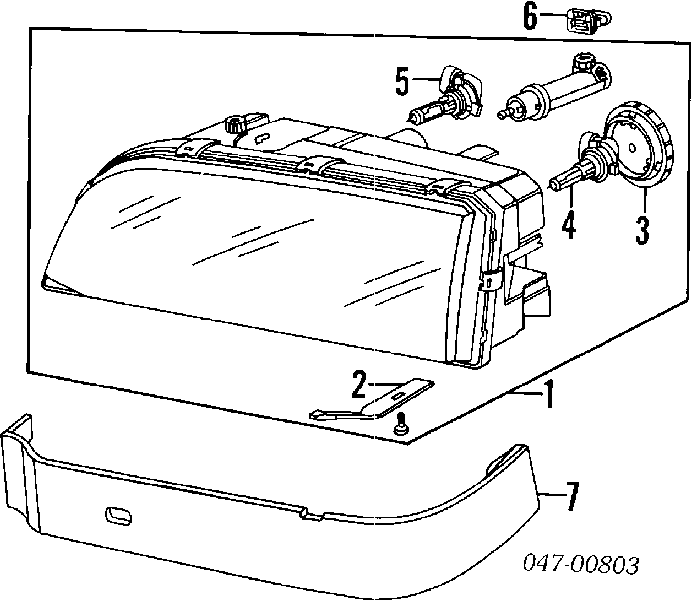  Listón del faro izquierdo para Volvo 850 LS