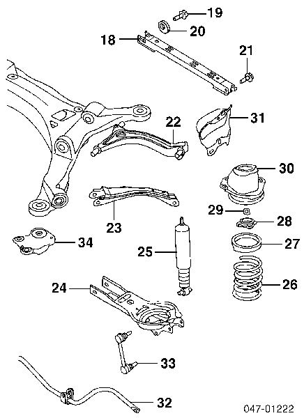 Brazo suspension trasero superior derecho 9492051 Volvo