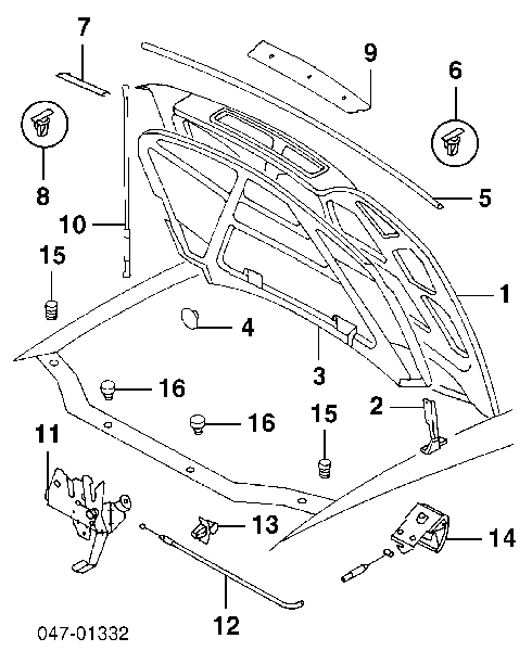 306213406 Volvo capó del motor