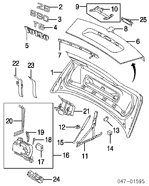 8679694 Volvo cerradura, tapa del depósito de gasolina