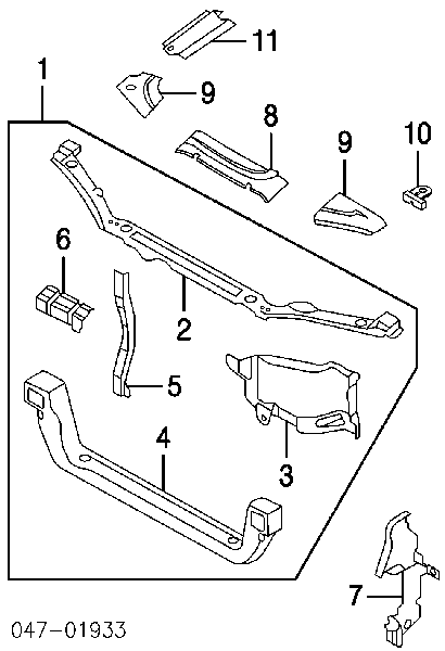  Soporte de radiador superior (panel de montaje para foco) para Volvo V40 VW