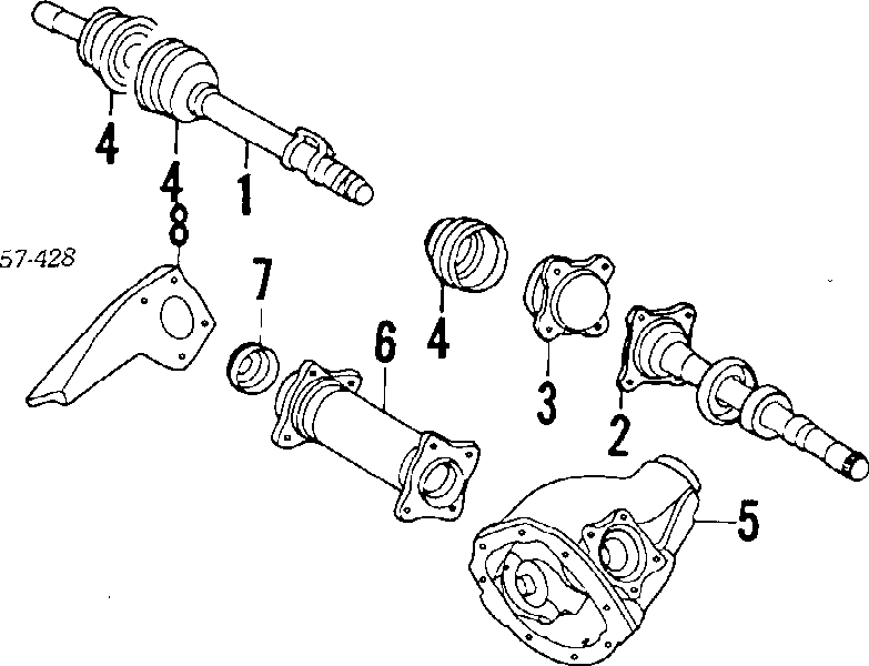 MB886676 Chrysler fuelle, árbol de transmisión delantero interior