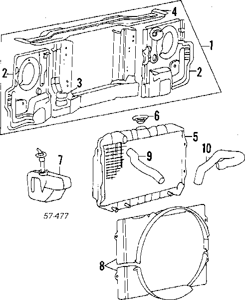 Radiador refrigeración del motor MB538806 Mitsubishi