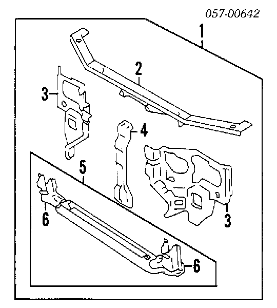 Soporte de radiador completo MB907828 Mitsubishi