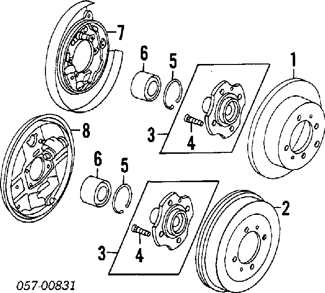 Anillo de retención de cojinete de rueda trasera MB663832 Mitsubishi