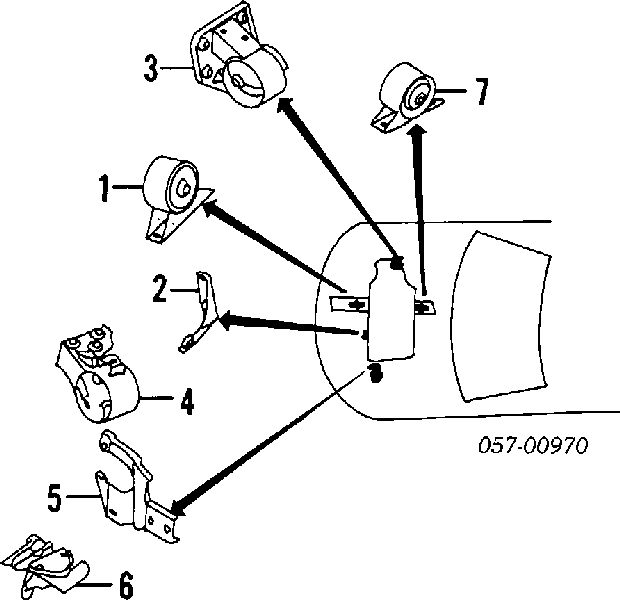 Soporte de motor derecho MB691255 Mitsubishi