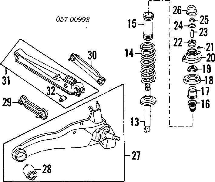 MB809284 Chrysler caperuza protectora/fuelle, amortiguador trasero