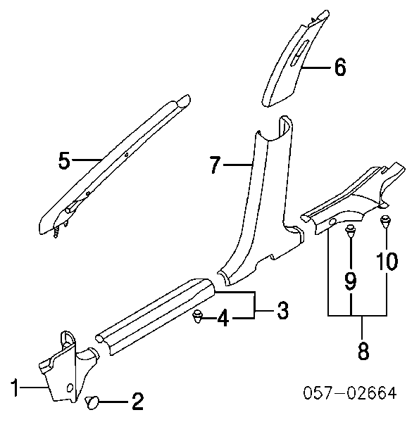 MU488002 Mitsubishi clips fijación, revestimiento puerta