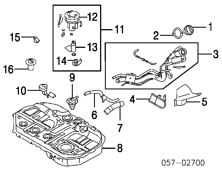 Válvula de ventilación, depósito de combustible MN120764 Mitsubishi