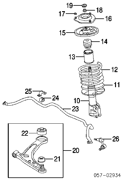  Almohadilla de tope, suspensión delantera para Mitsubishi Lancer 6 