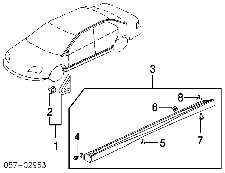 MB361578 Mitsubishi clip, tubuladura de sujeción, alféizar de la puerta