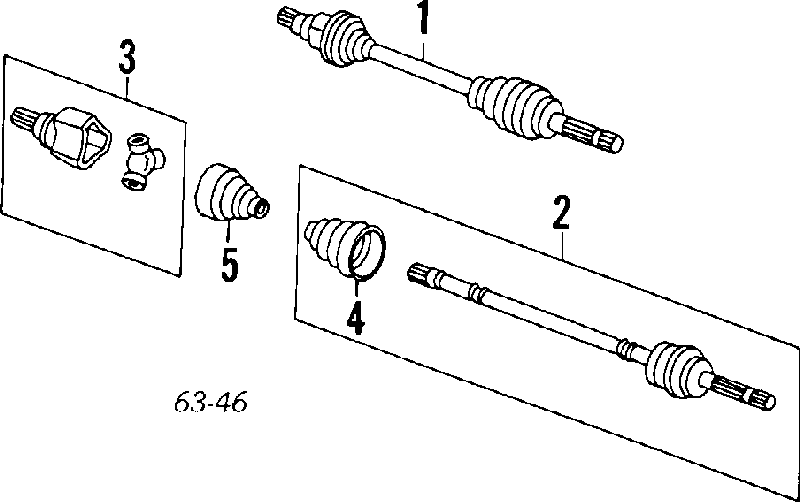 0443887F34 Daihatsu fuelle, árbol de transmisión delantero interior