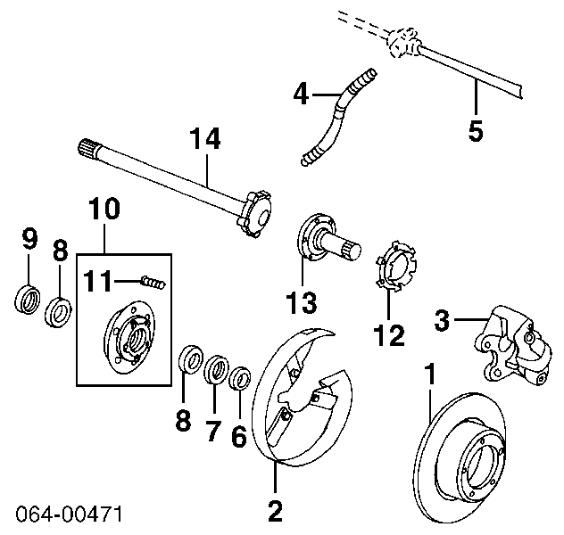 STC1264 Rover pinza de freno trasero derecho