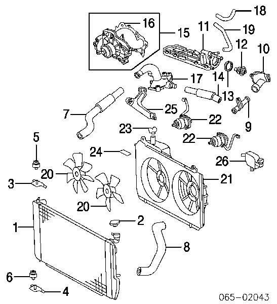 Rodete ventilador, refrigeración de motor izquierdo 1636120180 Toyota